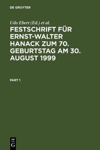 Produktbild: Festschrift f&uuml;r Ernst-Walter Hanack zum 70. Geburtstag am 30. August 1999