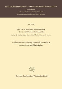 Produktbild: Verfahren zur Erzielung chemisch reiner bzw. angereicherter Fl&uuml;ssigkeiten