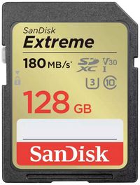 Produktbild: SanDisk Extreme SDXC-Karte 128GB Class 10 UHS-I sto&szlig;sicher, Wasserdicht