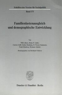 Produktbild: Familienlastenausgleich und demographische Entwicklung.