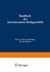 Produktbild: Handbuch des internationalen Bankgesch&auml;fts