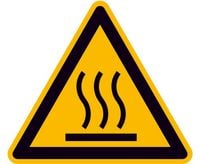 Produktbild: Warnschild Hei&szlig;e Oberfl&auml;che Aluminium 50mm ISO 7010 1St.