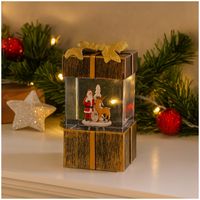 Produktbild: SIGRO Acryl LED Geschenkbox, mit Weihnachtsmann, gold 10