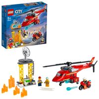 LEGO City 60281 Feuerwehrhubschrauber, Minifigur und Motorrad, Spielzeug 