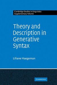 Produktbild: Theory and Description in Generative Syntax