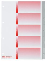 Produktbild: KOLMA&reg; Register KolmaFlex Vollformat grau, mit Indexblatt, A4 1-5 5teilig 4 Loch