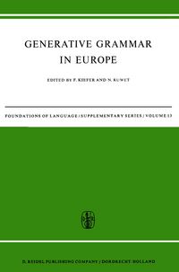 Produktbild: Generative Grammar in Europe