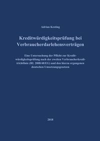 Produktbild: Kreditw&uuml;rdigkeitspr&uuml;fung bei Verbraucherdarlehensvertr&auml;gen
