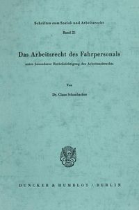 Produktbild: Das Arbeitsrecht des Fahrpersonals