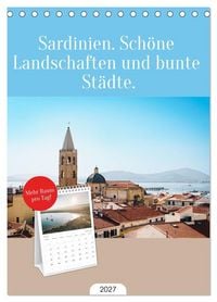 Produktbild: Tischplaner 2027 - Sardinien. Sch&ouml;ne Landschaften und bunte St&auml;dte. (A5 Tischkalender zum Aufstellen) CALVENDO