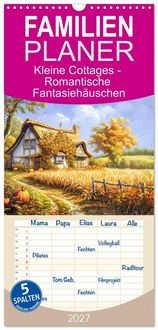 Produktbild: Familienplaner 2027 - Kleine Cottages - Romantische Fantasieh&auml;uschen mit 5 Spalten (Wandkalender, 21 x 45 cm) CALVENDO