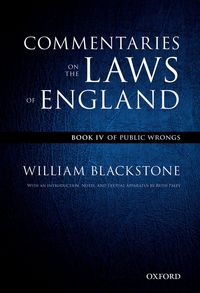 Produktbild: The Oxford Edition of Blackstone's: Commentaries on the Laws of England