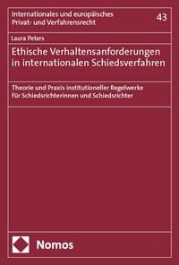 Produktbild: Ethische Verhaltensanforderungen in internationalen Schiedsverfahren