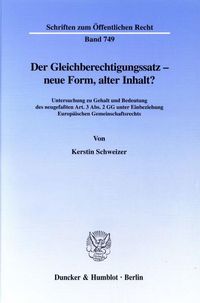 Produktbild: Der Gleichberechtigungssatz - neue Form, alter Inhalt?