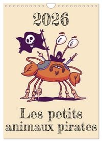 Produktbild: Les petits animaux pirates (Calendrier mural 2026 DIN A4 horizontal), CALVENDO calendrier mensuel