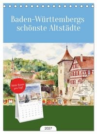 Produktbild: Tischplaner 2027 - Baden-W&uuml;rttembergs sch&ouml;nste Altst&auml;dte (A5 Tischkalender zum Aufstellen) CALVENDO