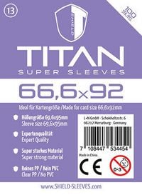 Produktbild: Shield Titan 13 - 100 Super Sleeves f&uuml;r Kartengr&ouml;&szlig;e 66,6 x 92 mm