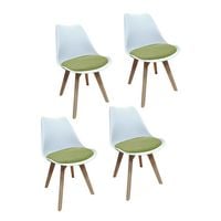 Produktbild: HTI-Living Stuhl Atlanta Wei&szlig;/Webstoff Gr&uuml;n 4er-Set Stuhl Atlanta Wei&szlig;/Webstoff Gr&uuml;n 4er-Set