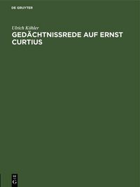 Produktbild: Ged&auml;chtnissrede auf Ernst Curtius