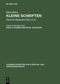Produktbild: Namenforschung. Sonstiges