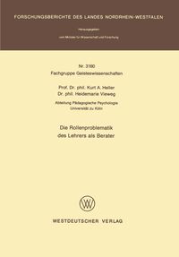Produktbild: Die Rollenproblematik des Lehrers als Berater