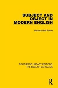 Produktbild: Subject and Object in Modern English