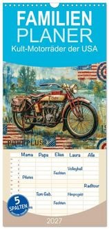 Produktbild: Familienplaner 2027 - Kult-Motorr&auml;der der USA mit 5 Spalten (Wandkalender, 21 x 45 cm) CALVENDO