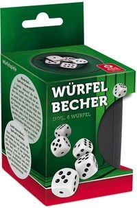Produktbild: W&uuml;rfelbecher, Plastik mit Filzeinlage, 6 W&uuml;rfeln, VE 6