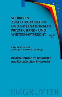 Produktbild: Inhaltskontrolle im nationalen und Europ&auml;ischen Privatrecht