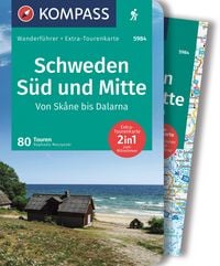 Produktbild: KOMPASS Wanderf&uuml;hrer Schweden S&uuml;d und Mitte, Von Sk&aring;ne bis Dalarna, 80 Touren mit Extra-Tourenkarte