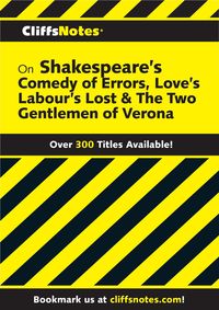 Produktbild: CliffsNotes Shakespeare Comedy of Errors, Loves Labours, Gentlemen of Verona