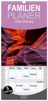 Produktbild: Familienplaner 2027 - USA Deluxe mit 5 Spalten (Wandkalender, 21 x 45 cm) CALVENDO
