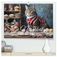 Produktbild: S&uuml;&szlig;e Naschkatzen - Pelzige Leckerm&auml;ulchen zwischen s&uuml;&szlig;en Desserts und Torten (hochwertiger Premium Wandkalender 2026 DIN A2 quer), Kunstdruck in Hochglanz