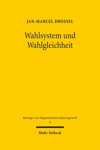 Produktbild: Wahlsystem und Wahlgleichheit