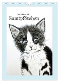 PortraiTierART Samtpfötchen (Wandkalender 2024 DIN A4 hoch), CALVENDO Monatskalender