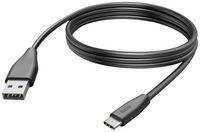Produktbild: Hama USB-Ladekabel USB 2.0 USB-A Stecker, USB-C&reg; Stecker 3.00 m Schwarz 00201597