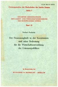 Produktbild: Der Finanzausgleich in der Sowjetunion und seine Bedeutung f&uuml;r die Wirtschaftsentwicklung der Unionsrepubliken.