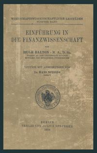 Produktbild: Einf&uuml;hrung in die Finanzwissenschaft
