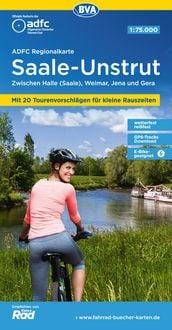 Produktbild: ADFC-Regionalkarte Saale-Unstrut, 1:75.000, mit Tagestourenvorschl&auml;gen, rei&szlig;- und wetterfest, E-Bike-geeignet, GPS-Tracks Download