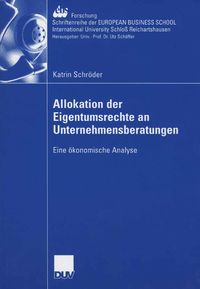 Produktbild: Allokation der Eigentumsrechte an Unternehmensberatungen