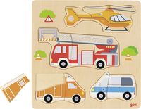 Bild vom Artikel Goki 57438 - Einlegepuzzle, Rettungsfahrzeuge, Puzzle, 12 Teile vom Autor 