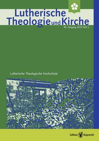 Produktbild: Lutherische Theologie und Kirche, Heft 02/2025