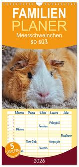 Produktbild: Familienplaner 2026 - Meerschweinchen - so s&uuml;&szlig; mit 5 Spalten (Wandkalender, 21 x 45 cm) CALVENDO