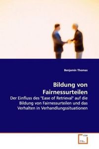 Produktbild: Thomas Benjamin: Bildung von Fairnessurteilen