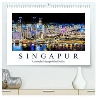 Produktbild: Singapur - Asiatische Metropole bei Nacht (hochwertiger Premium Wandkalender 2027 DIN A2 quer), Kunstdruck in Hochglanz