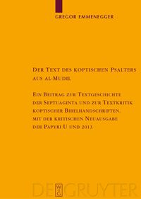 Produktbild: Der Text des koptischen Psalters aus al-Mudil