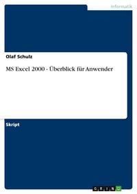 Produktbild: MS Excel 2000 - &Uuml;berblick f&uuml;r Anwender