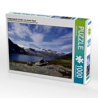 Produktbild: CALVENDO Puzzle Aufgestapelte Varden vor einem Fjord | 1000 Teile Lege-Gr&ouml;&szlig;e 64x48cm Foto-Puzzle f&uuml;r gl&uuml;ckliche Stunden