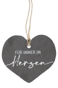 Produktbild: Herzanh&auml;nger aus Schiefer - F&uuml;r immer im Herzen