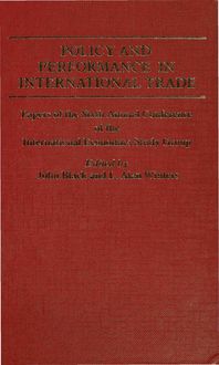 Produktbild: Policy and Performance in International Trade